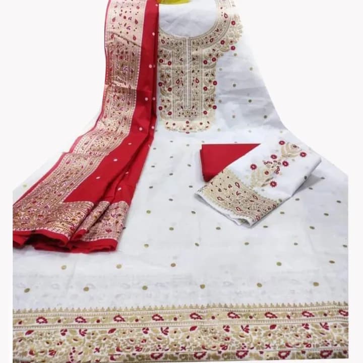 Exclushive Collection 100% High Qualitiey Indian Waitless Goergett Ambroydary Three Piece [3PC]